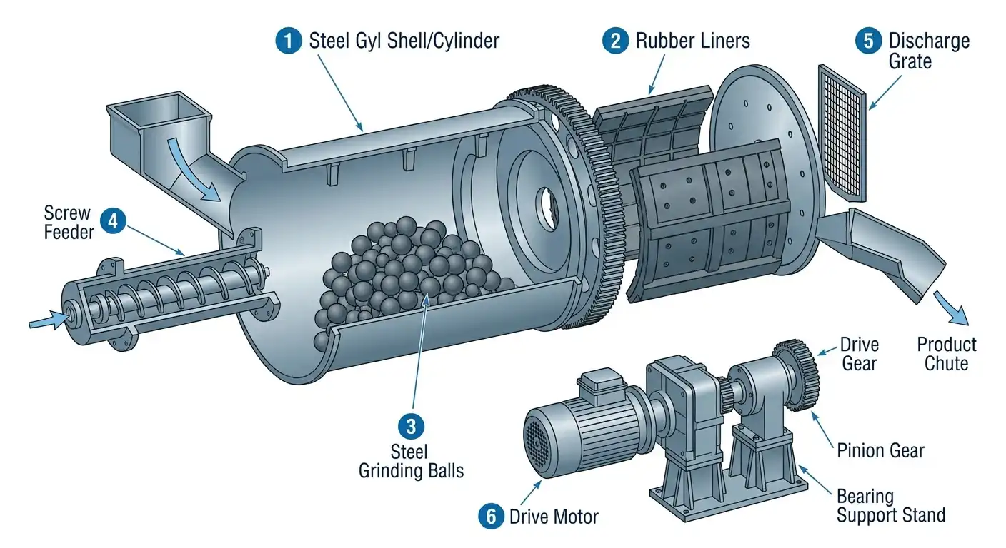 Continuous Ball Mill Structure