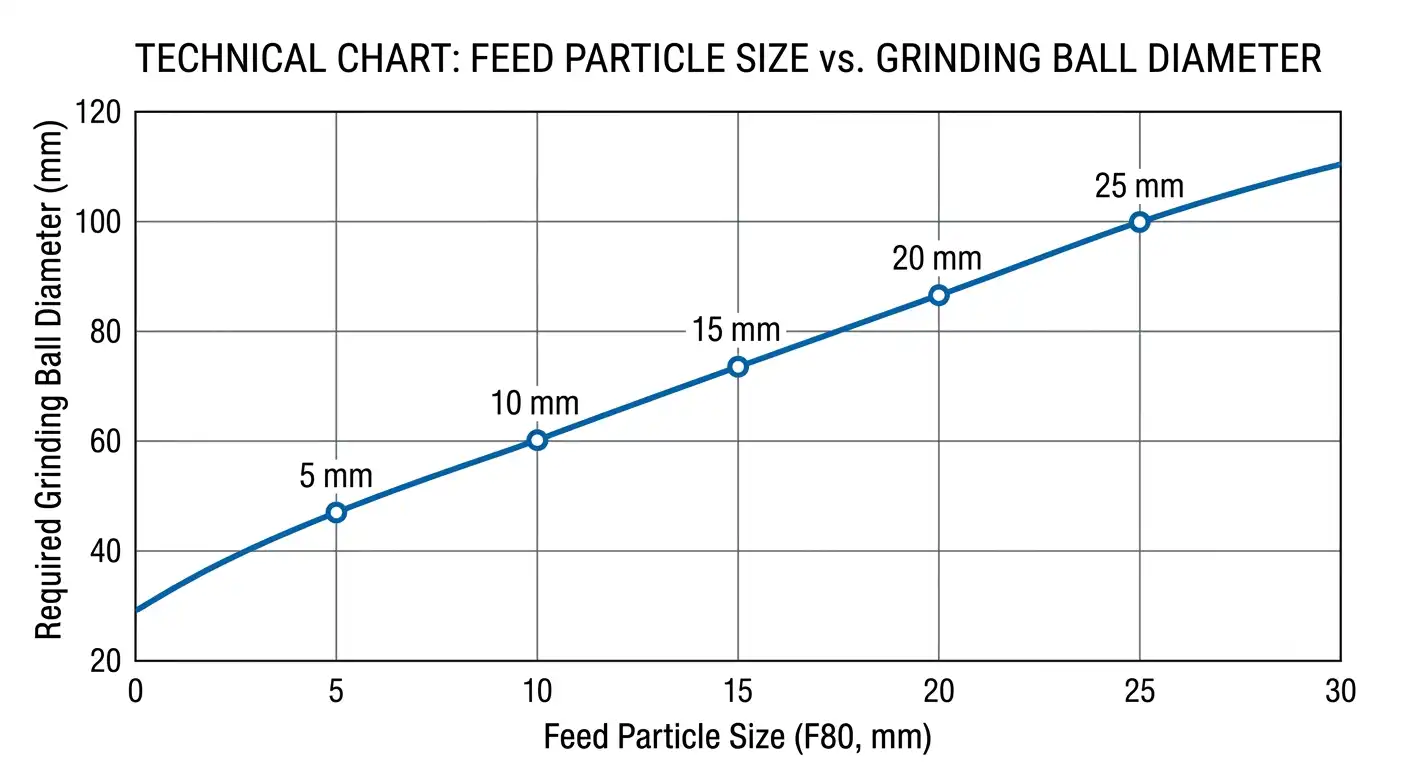 the relationship between feed particle size