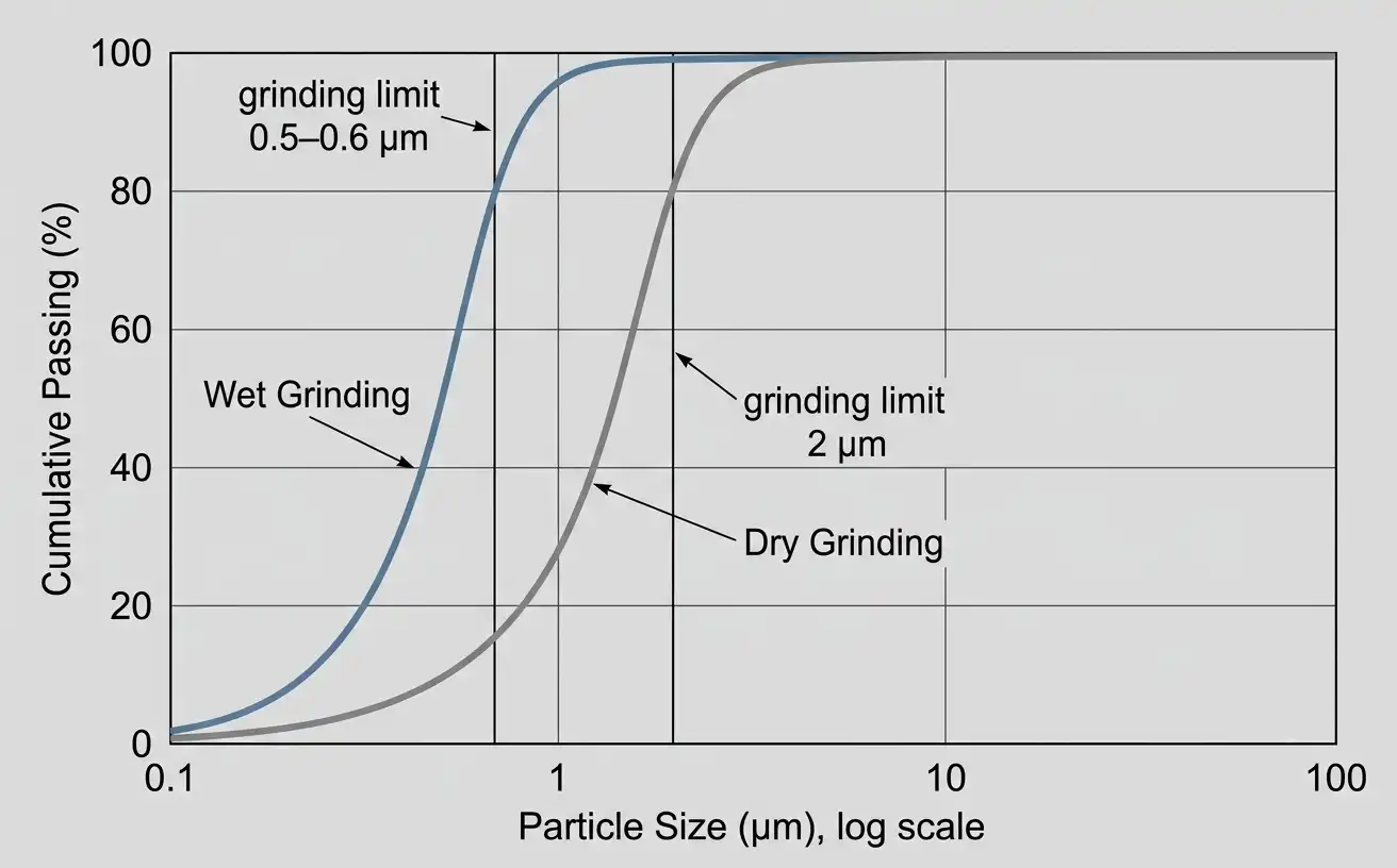 Particle size distribution chart