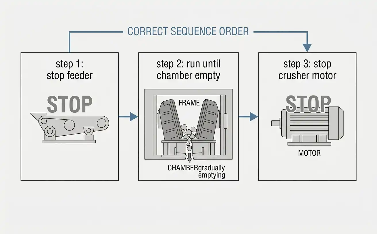Crusher shutdown procedure