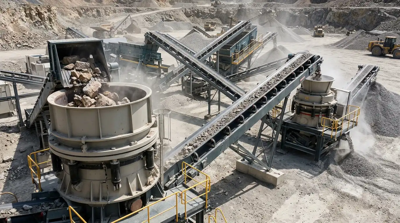 Standard chamber cone crusher feeding