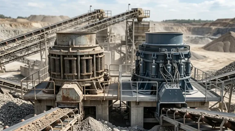 Two cone crushers placed side by side