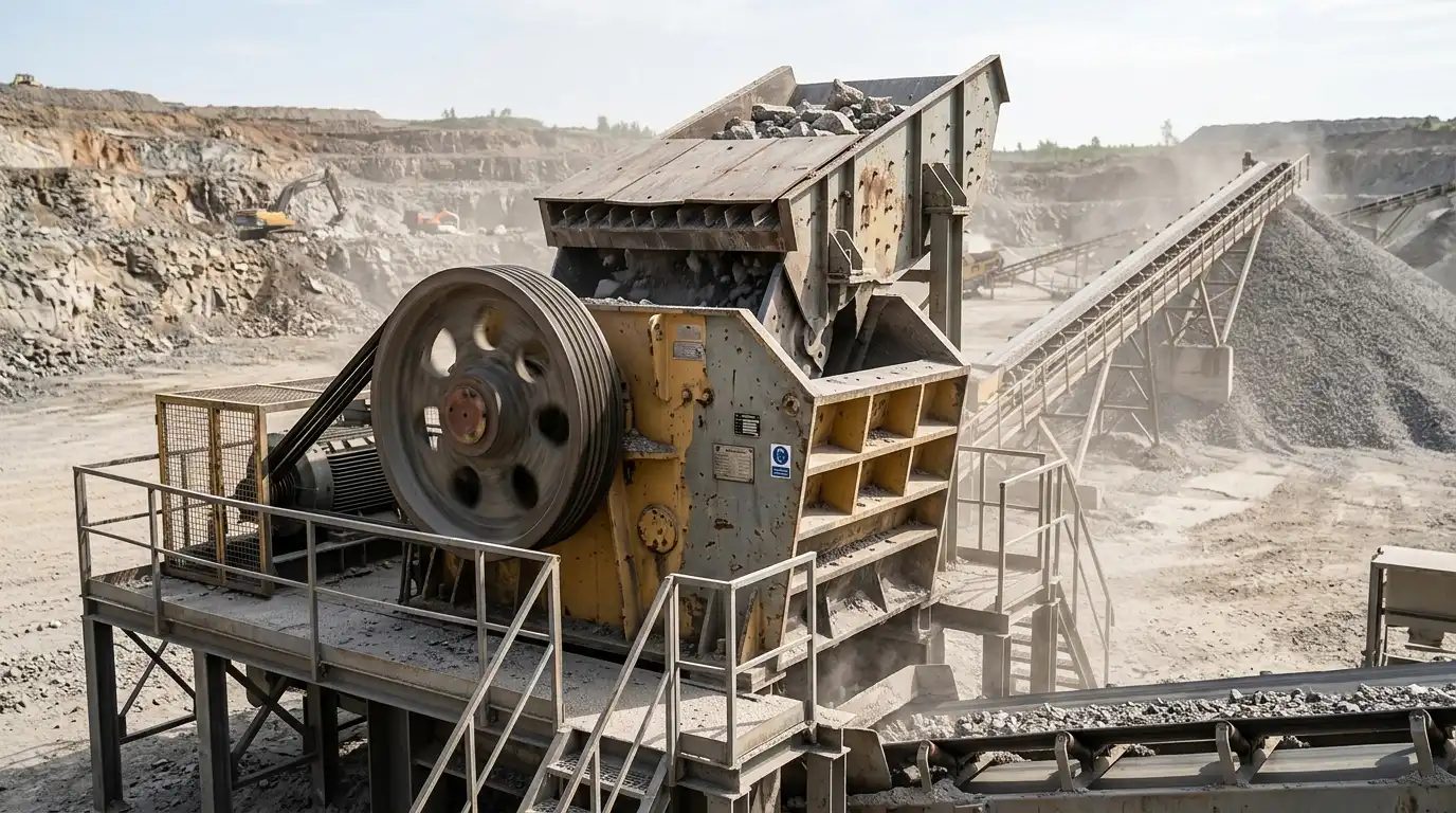 frame flywheel and feed opening