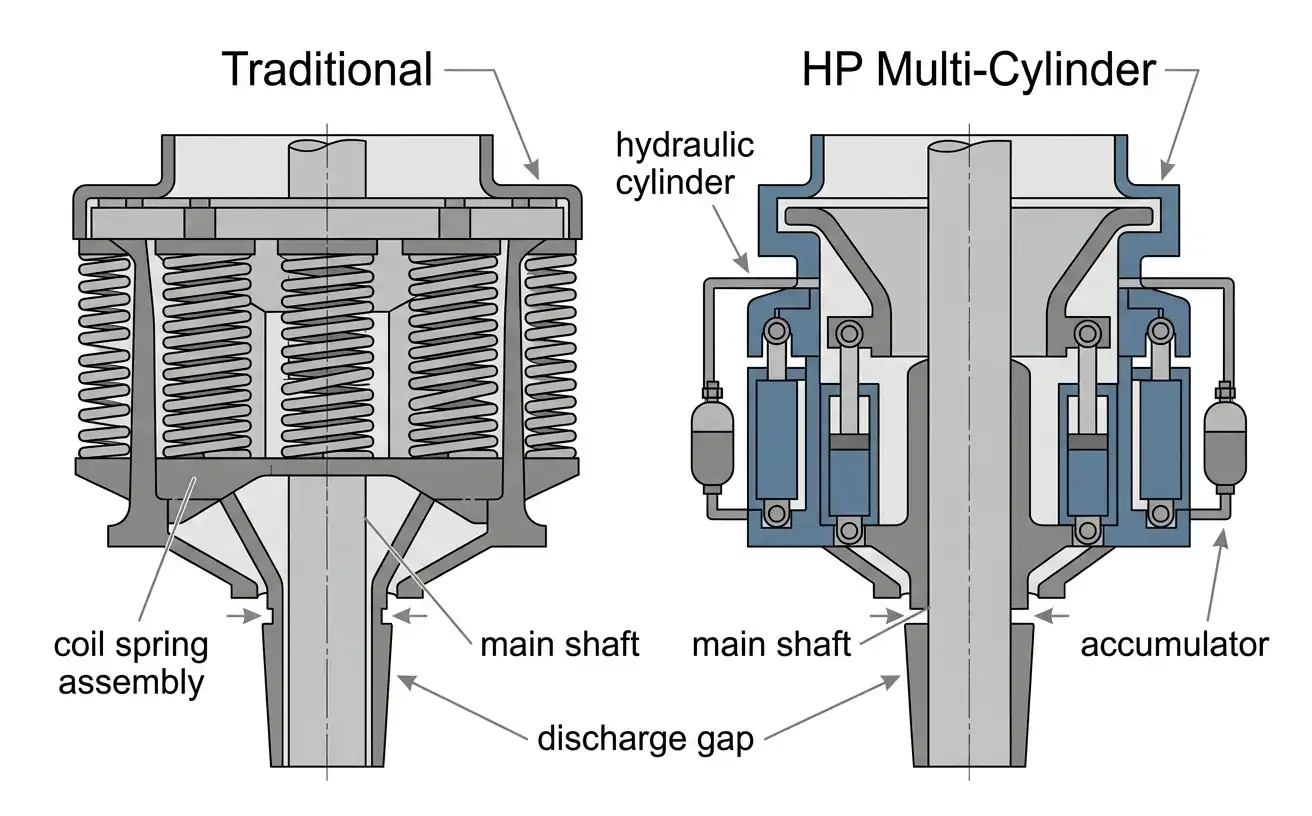two cutaway diagrams side by side