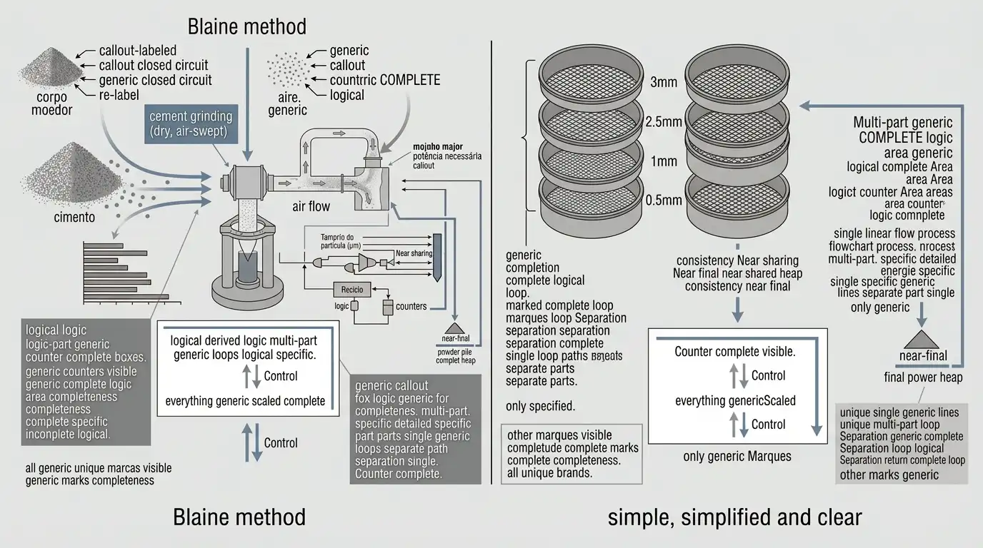 Blaine surface area test compared to P80 sieve measurement