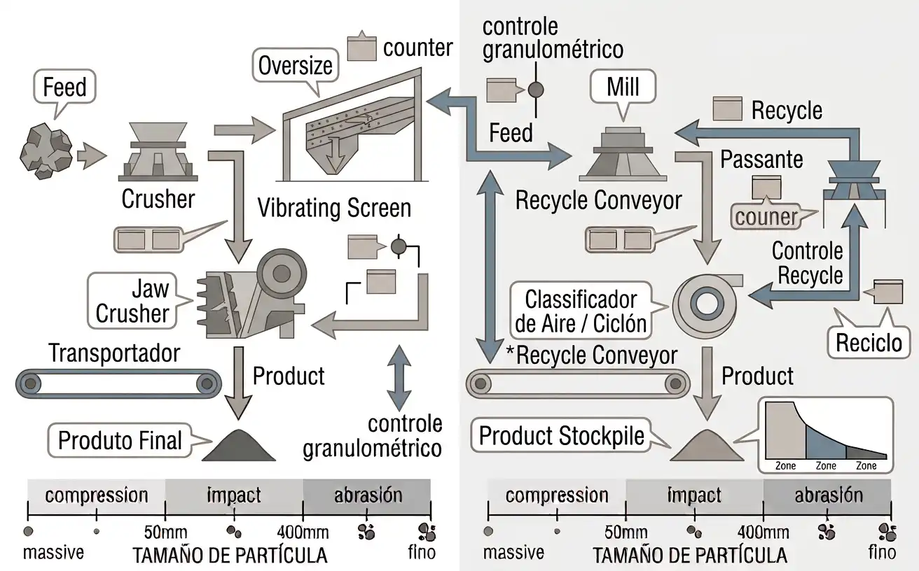 Closed-circuit crusher and screen with oversize recycle to control final product size