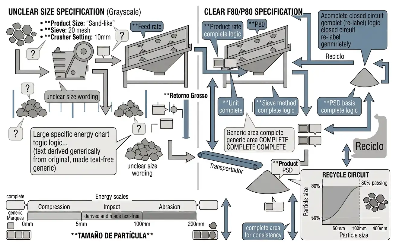 Clear F80 and P80 procurement specification showing size, unit, and PSD basis