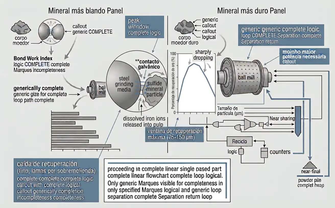 Steel grinding media in galvanic contact with a sulfide mineral particle releasing dissolved iron into the pulp
