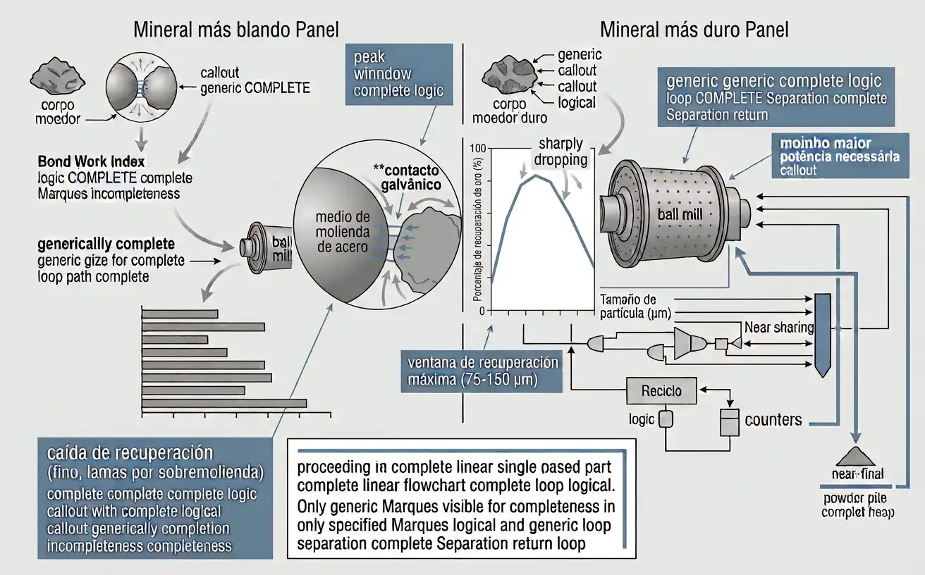 Gold recovery chart peaking in a middle particle size window and dropping off at both coarse and fine extremes