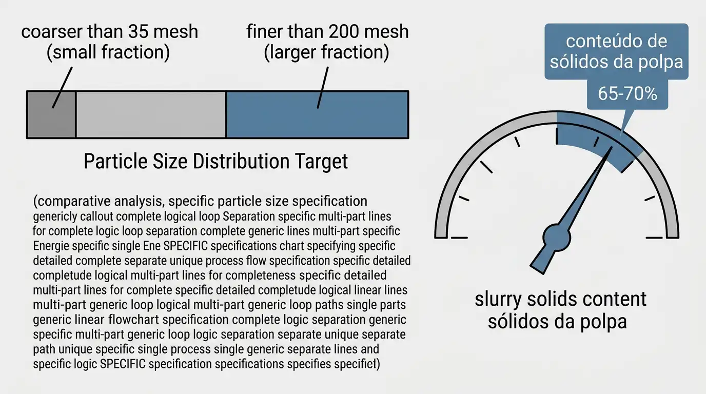 Particle size distribution and slurry solids content targets for wet